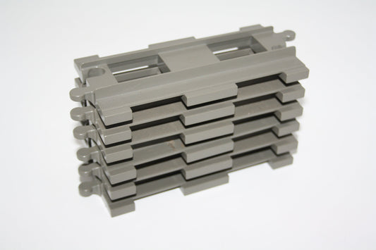 Duplo - 6x Gerade Gleise - altgrau/dunkelgrau - Schienen - Eisenbahn - 6x - Schienen/Gleise