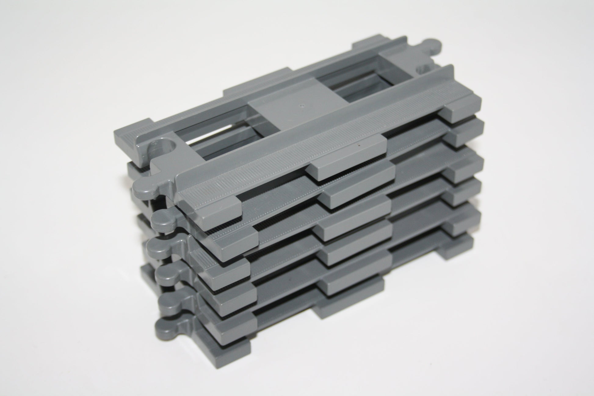 Duplo - 6x Gerade Gleise - Sparpaket - neugrau/hellgrau - Schienen - Eisenbahn - Schienen/Gleise