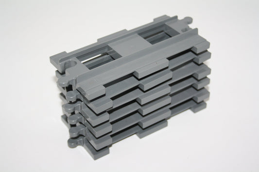 Duplo - 6x Gerade Gleise - Sparpaket - neugrau/hellgrau - Schienen - Eisenbahn - Schienen/Gleise