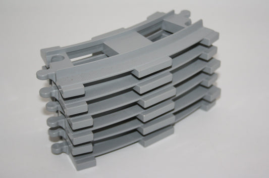 Duplo - 6x Kurve/ gebogene Gleise - weißgrau - Schienen - Eisenbahn - Schienen/Gleise