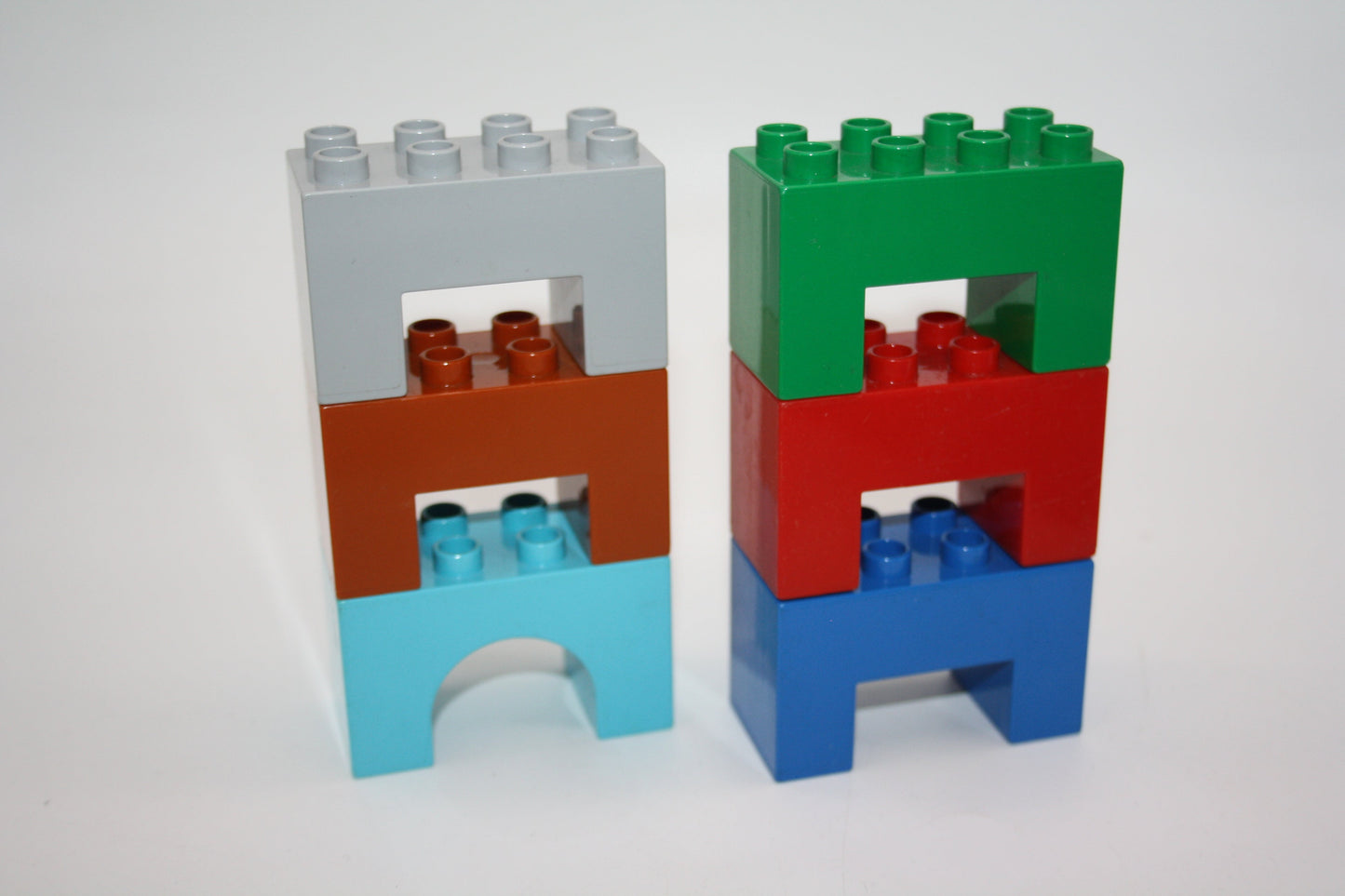 Duplo - 6x Stützsteine 2x4 Noppen - versch. Farben - Sparpakete - Bunt gemischt - Sparpakete