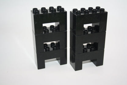 Duplo - 6x Stützsteine 2x4 Noppen - versch. Farben - Sparpakete - schwarz - Sparpakete