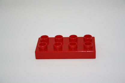 Duplo - 8er Plättchen/2x4 Platten - versch. Farben - Bauplatten - Grundplatten - rot - Platten