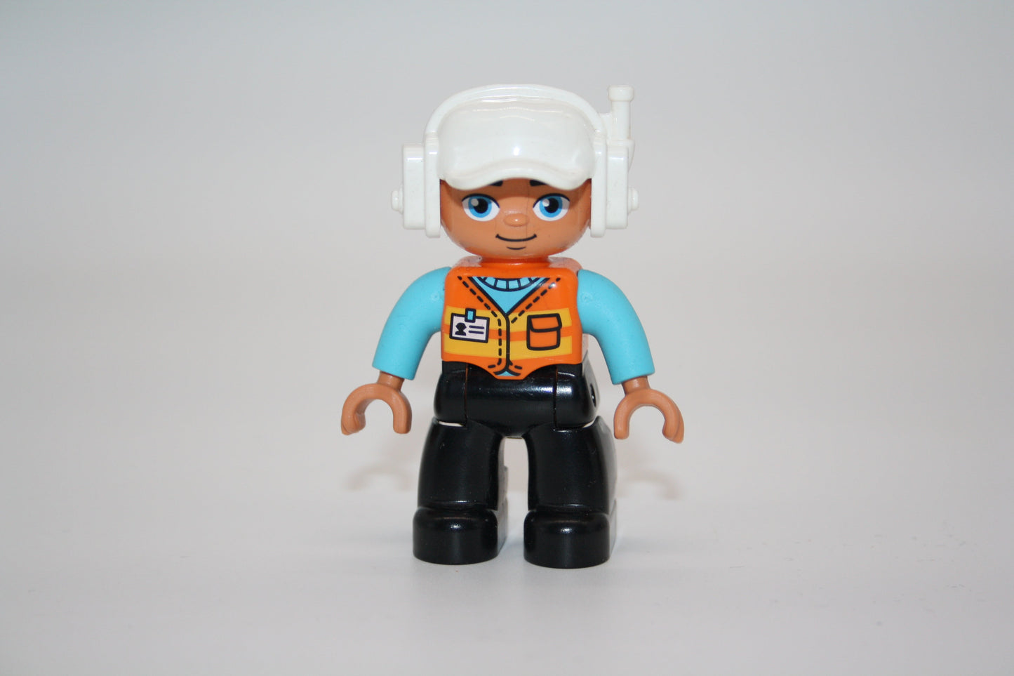 Duplo - Bauarbeiter/Baggerfahrer/Kranführer/Pilot - schwarze Hose/blaues Oberteil - Mann - Figur - Bauarbeiter/in