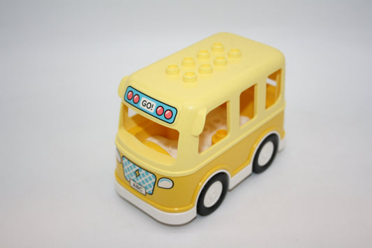 Duplo - Bus/Van Aufschrift ’Go’ - gelb - Auto/PKW - neu/unbespielt - Waggons