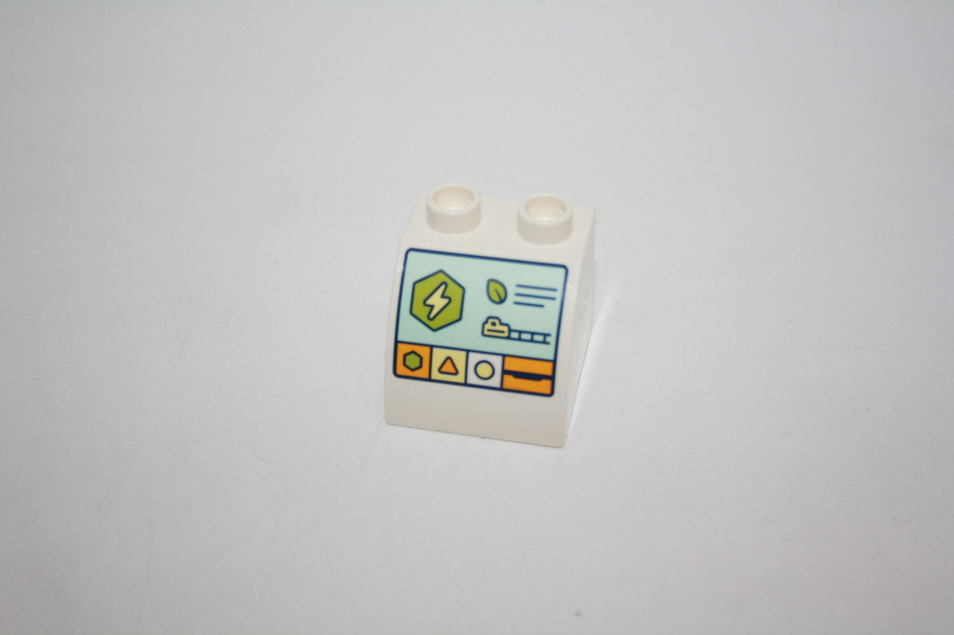 Duplo - Eisenbahn Prüfstein/Messung - schrägstein - 2x2Noppen - weiß - Motivstein - neu/Unbespielt - Motivsteine