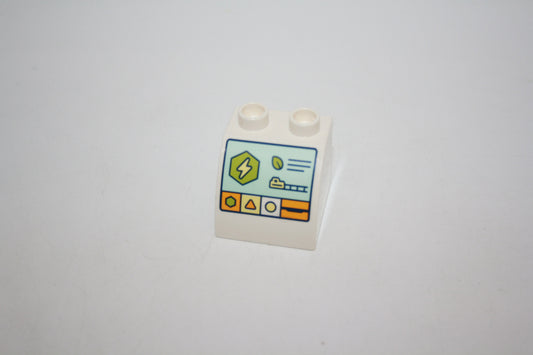 Duplo - Eisenbahn Prüfstein/Messung - schrägstein - 2x2Noppen - weiß - Motivstein - neu/Unbespielt - Motivsteine