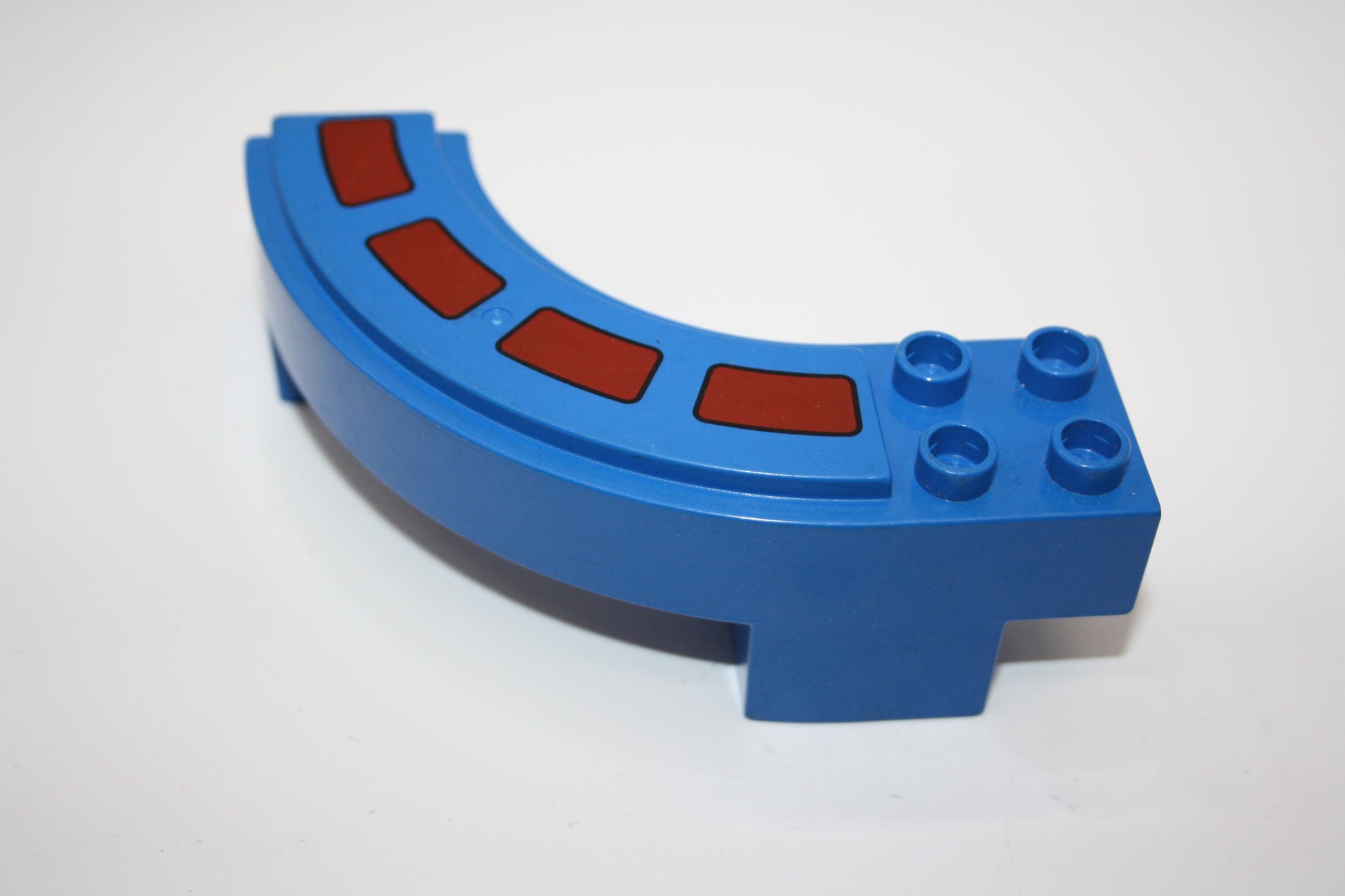 Duplo - gebogene Schienen/Straßen für Autobahn - versch. Farben - Einzelteile - Zubehör - blau + Markierung - Schienen
