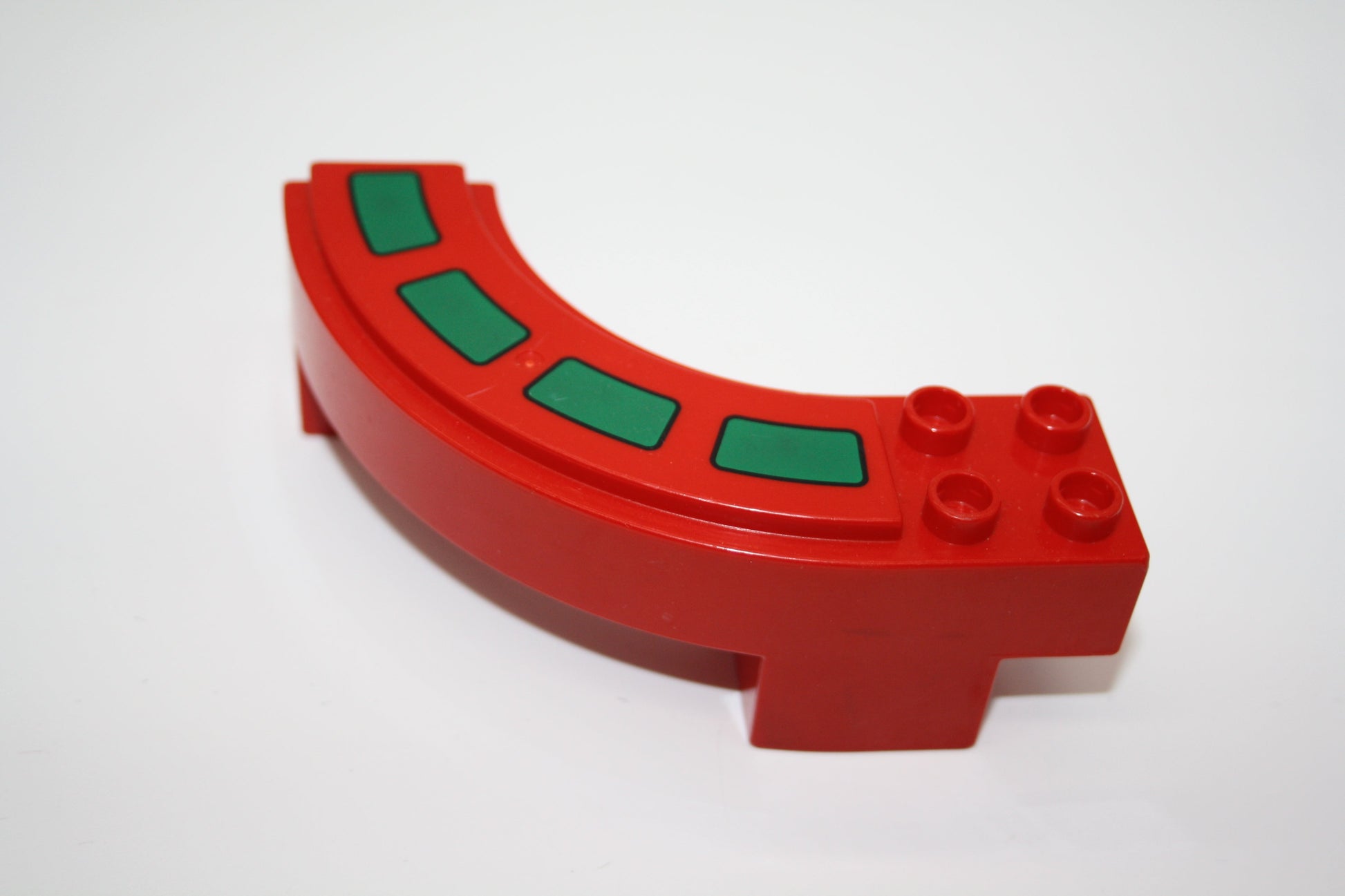 Duplo - gebogene Schienen/Straßen für Autobahn - versch. Farben - Einzelteile - Zubehör - rot + Markierung - Schienen