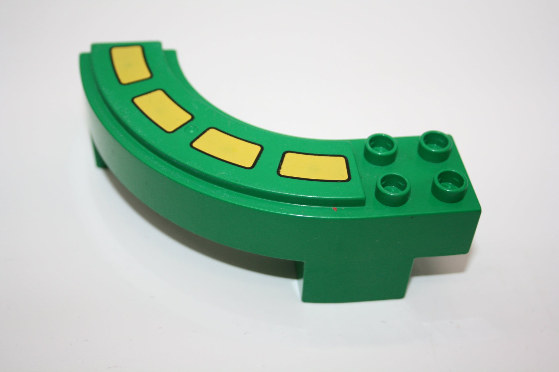 Duplo - gebogene Schienen/Straßen für Autobahn - versch. Farben - Einzelteile - Zubehör - grün + Markierung - Schienen