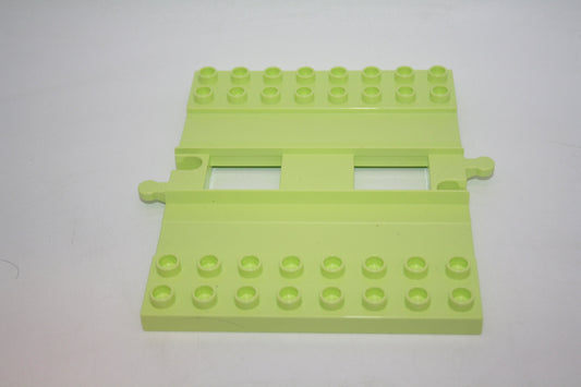 Duplo - Gerades Gleis mit Bauplatten auf beiden Seiten - pastellgrün - Schienen/Gleis - Eisenbahn - Schienen/Gleise