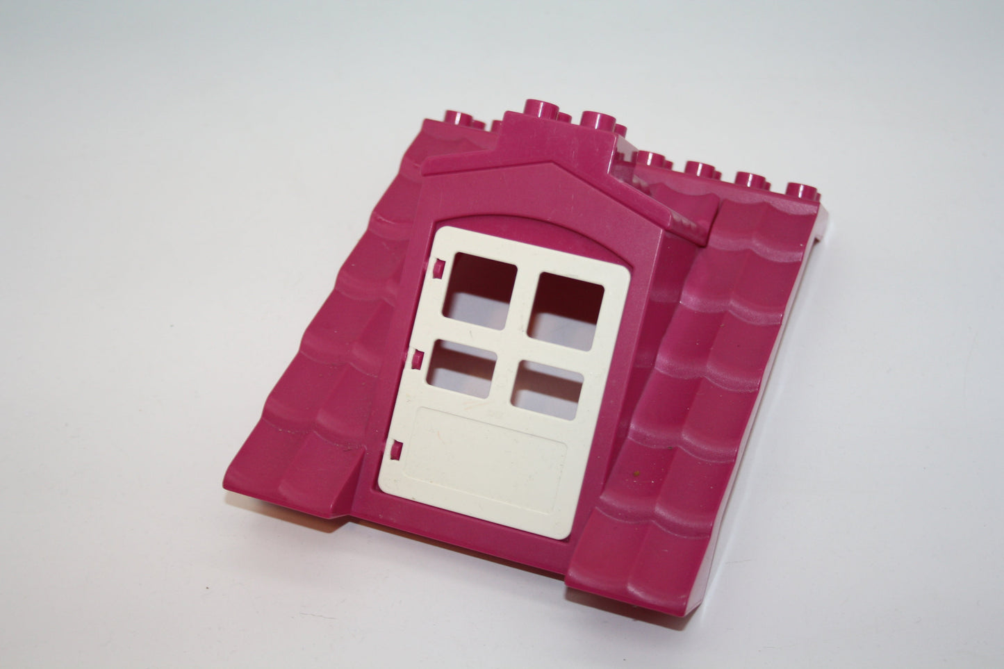 Duplo - großes Dach/Schrägdach mit weißer Tür - pink - große Teile - Bauelemente