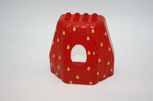 Duplo - Little Höhle/Haus in Erdbeer Optik- rot/gelb - große Teile - Bauelemente