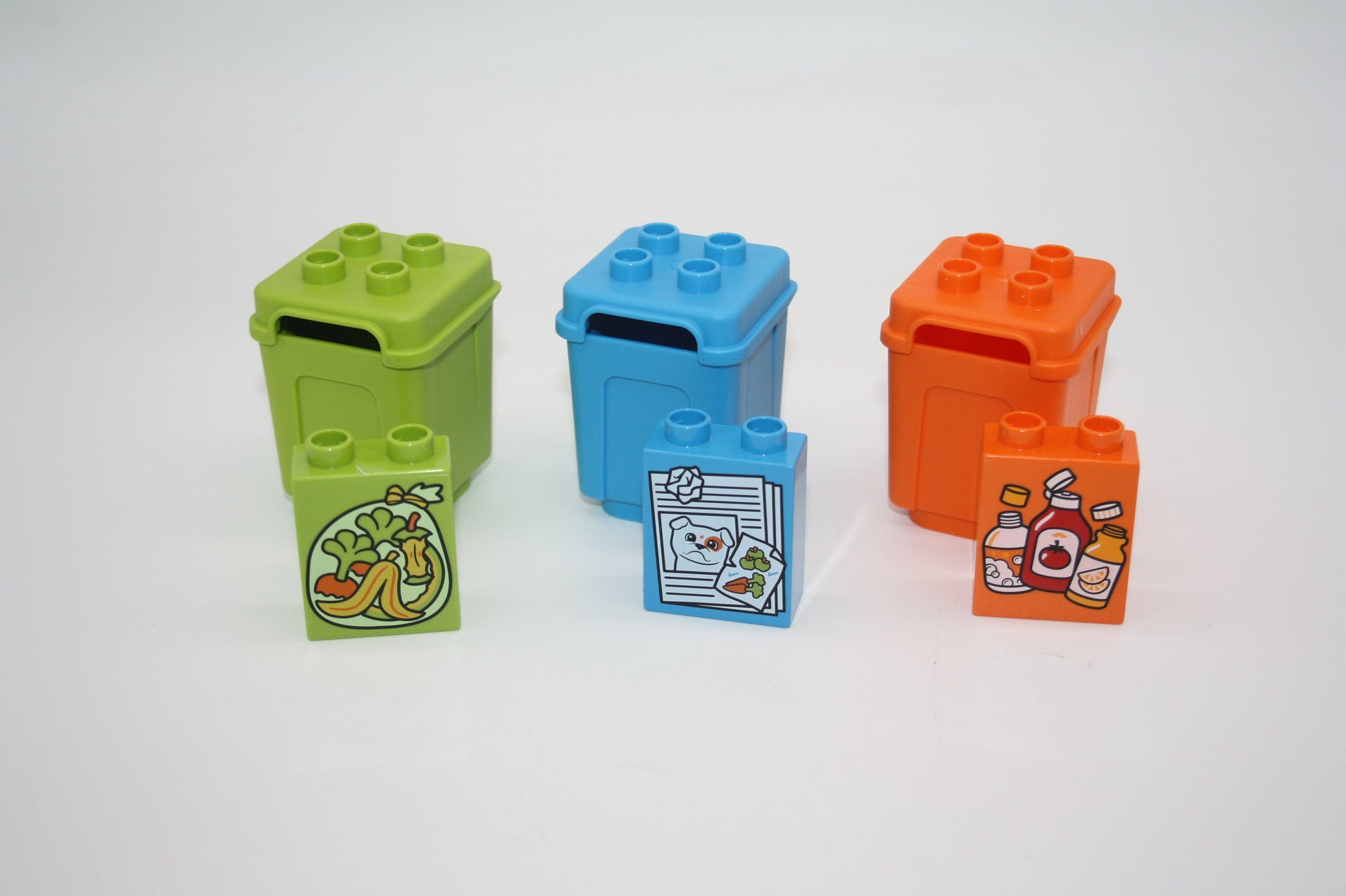 Duplo - Mülltonnen/Recycling Tonnen m. Motivsteinen - versch. Farben - Einrichtung - Zubehör/Accessoires - alle Farben