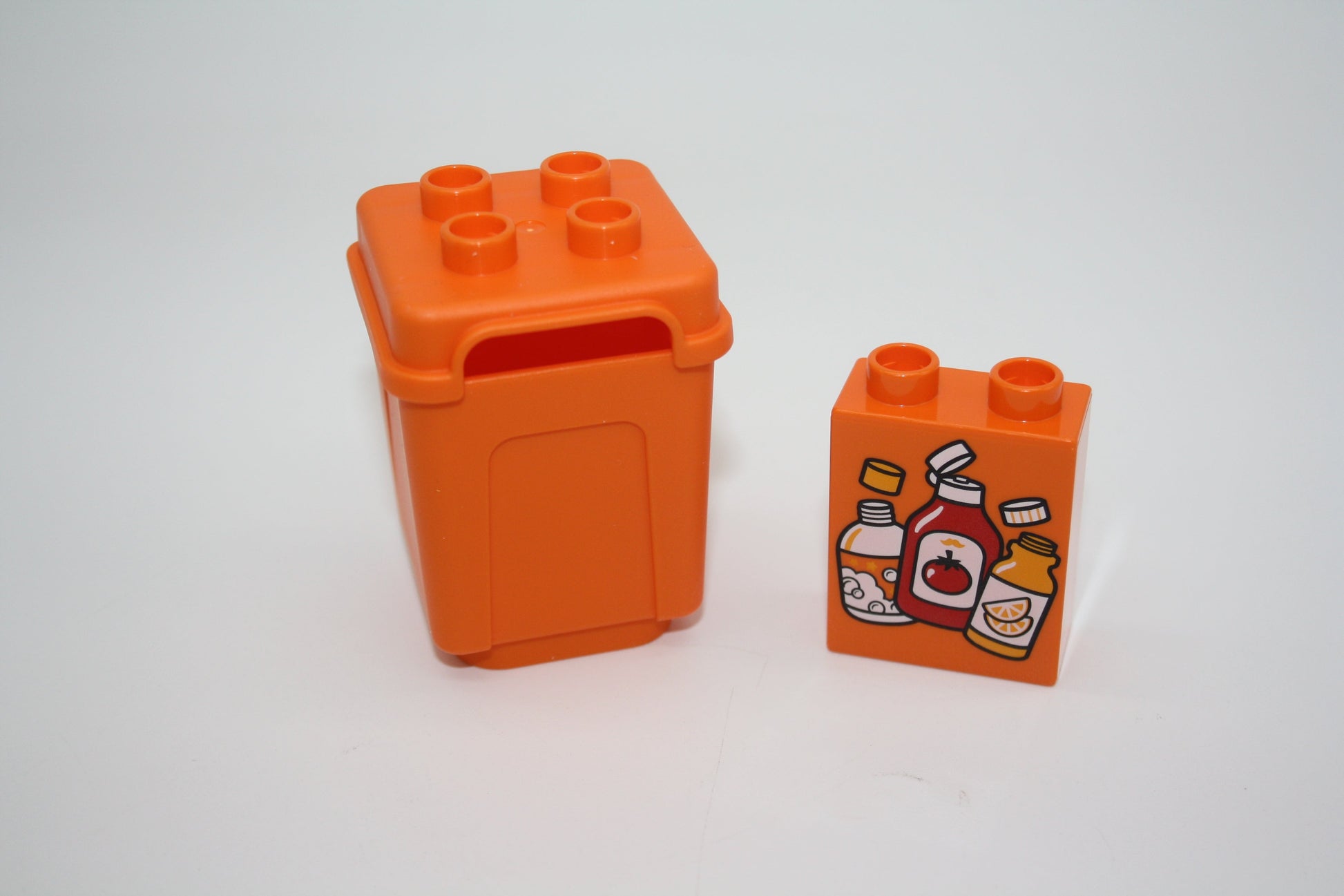 Duplo - Mülltonnen/Recycling Tonnen m. Motivsteinen - versch. Farben - Einrichtung - Zubehör/Accessoires - orange