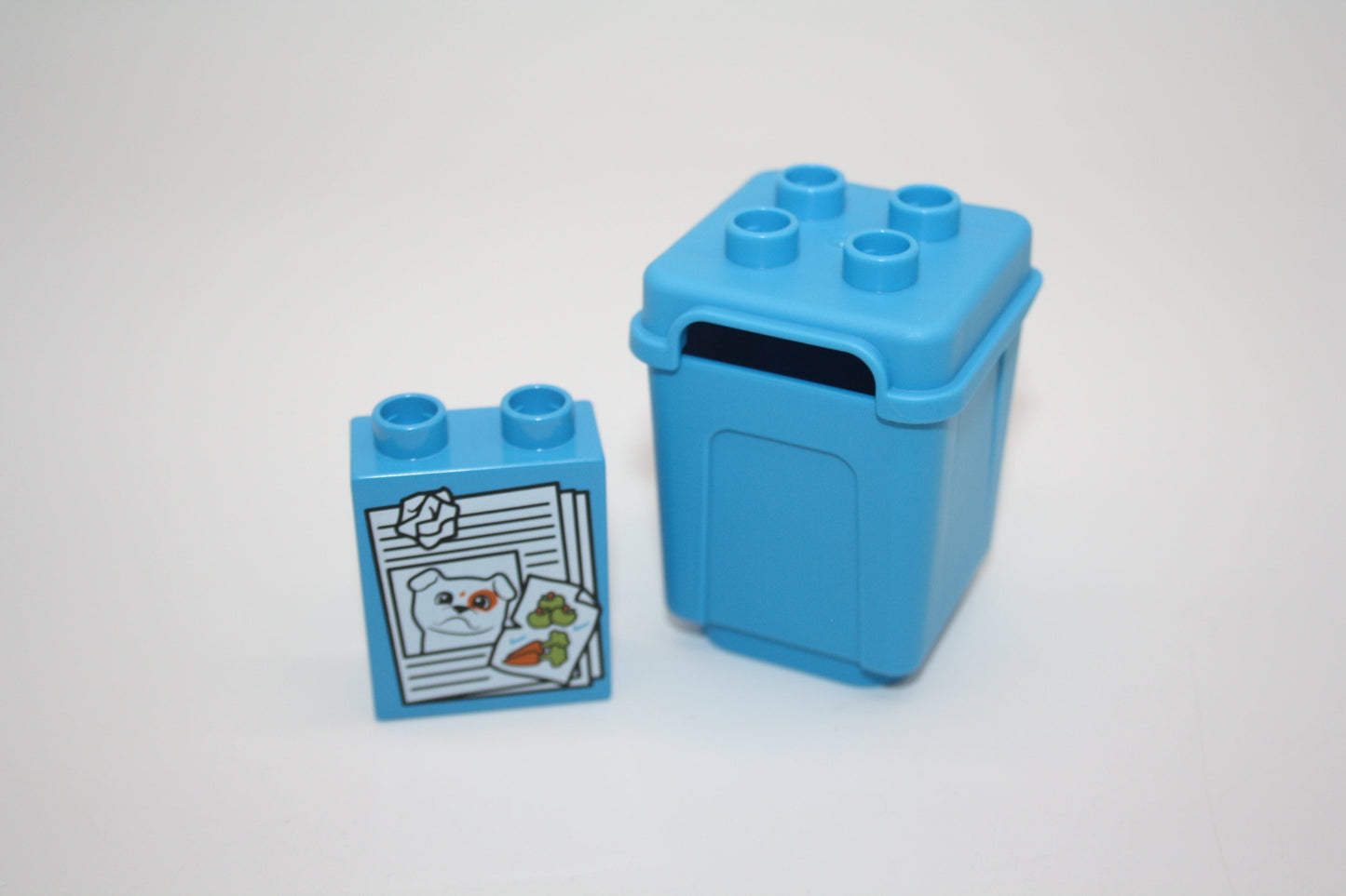 Duplo - Mülltonnen/Recycling Tonnen m. Motivsteinen - versch. Farben - Einrichtung - Zubehör/Accessoires - blau