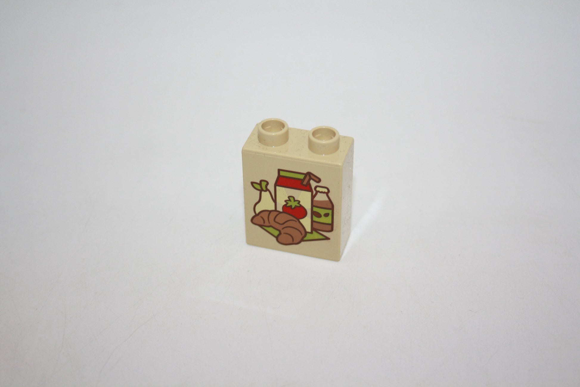 Duplo - Pausenbrot/Frühstück - 2er - 1x2Noppen - beige - Motivstein - neu/Unbespielt - Motivsteine