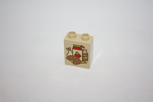 Duplo - Pausenbrot/Frühstück - 2er - 1x2Noppen - beige - Motivstein - neu/Unbespielt - Motivsteine