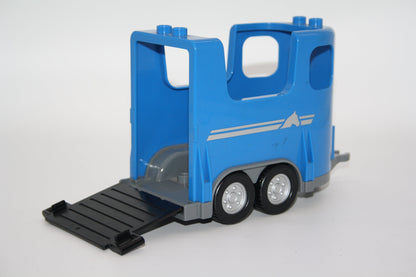 Duplo - Pferdeanhänger/Tiertransporter - versch. Farben - Anhänger - Fahrzeuge - blau - Anhänger/Auflieger