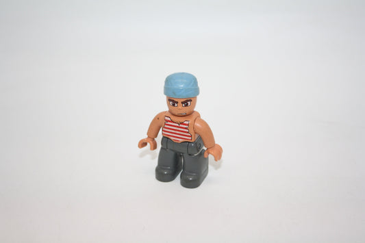 Duplo - Pirat mit Kopftuch - dunkelgraue Hose gestreiftes Oberteil - Figur - Piraten