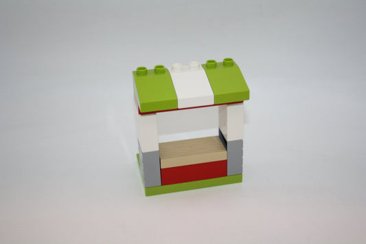 Duplo - Pizza Stand/Verkaufsstand - Limettengrün/Weiß - Bauelement - Zusammengebaut - Bauelemente