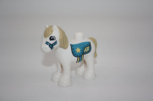 Duplo - Pony m. Sattel weiß - Pferd - Tiere - Bauernhof - Tiere