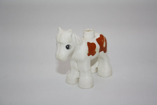 Duplo - Pony weiß m. braunen Flecken - Pferd - Tiere - Bauernhof - Tiere