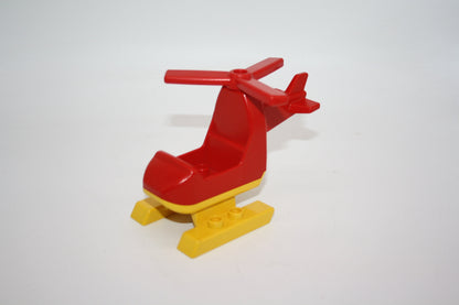 Duplo - Retro/Vintage Polizei- & Feuerwehrhubschrauber - versch. Farben - Helikopter/Hubschrauber - rot/gelb