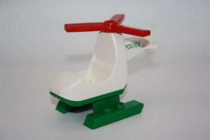 Duplo - Retro/Vintage Polizei- & Feuerwehrhubschrauber - versch. Farben - Helikopter/Hubschrauber - Polizei - weiß/grün