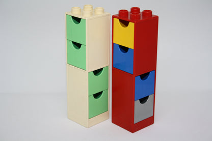 Duplo - Säulen/Eckwände mit Schubladen - versch. Farben - Einrichtung - Bauelement - Zusammengebaut - Bauelemente