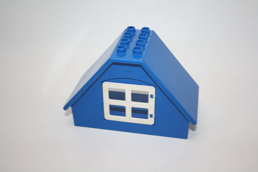 Duplo - Schuppen/Gartenhaus/Spitzedach - blau - große Teile - Bauelemente