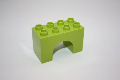 Duplo - Stützsteine 2x4 Noppen - versch. Farben - einzelne Steine - limettengrün-bogen - Einzelne Steine