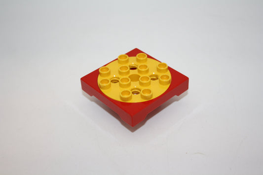 Duplo Toolo - Drehteller 4x4 Drehteller 4 x 4 Sockel mit gelber Deckplatte und Schraube - 6297c01 - orange-grau