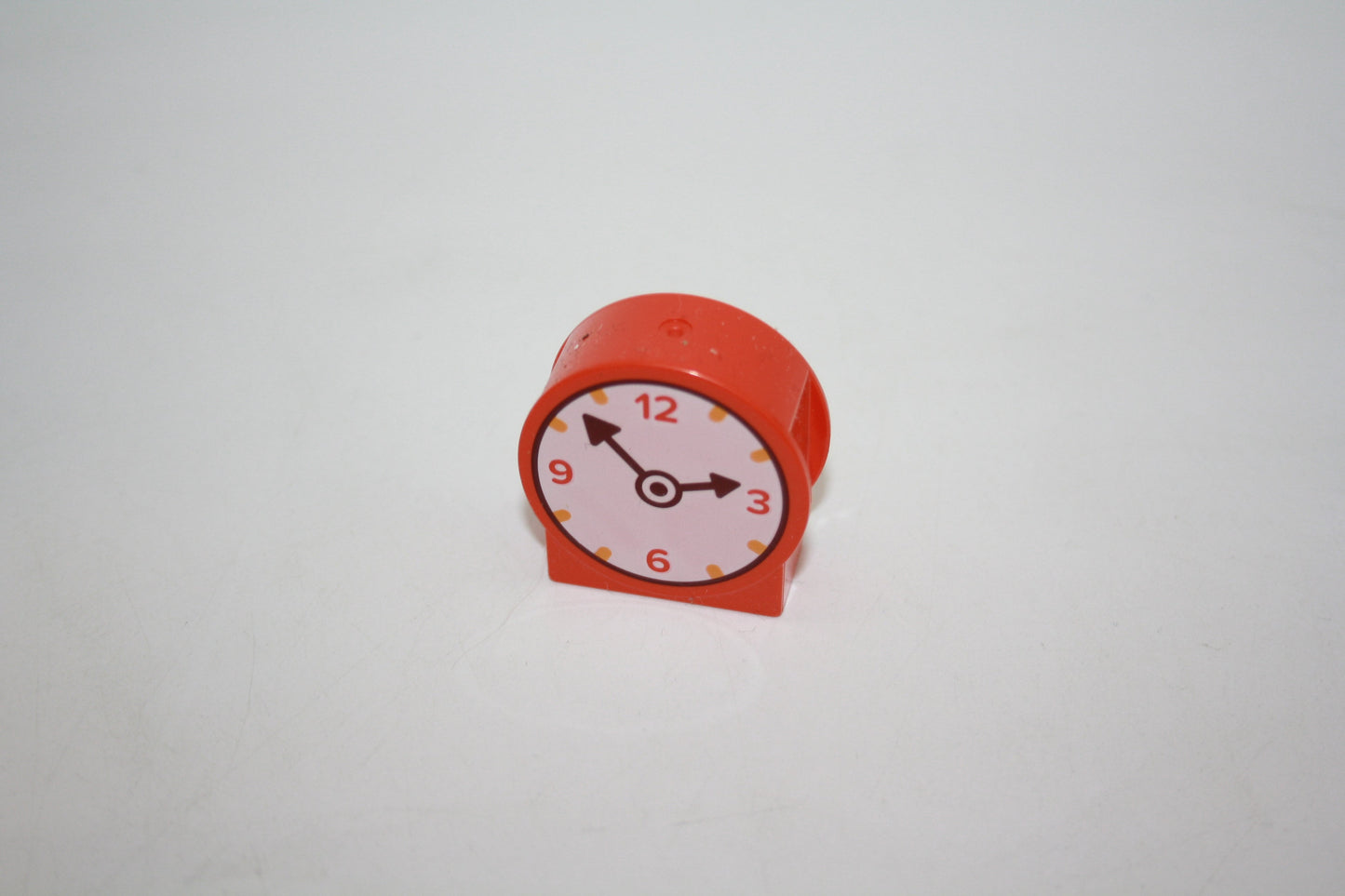 Duplo - Uhr mit zwei Zeigern und goldenem Rand - 4er - Abgerundet - rot/orange - Motivstein - Motivsteine
