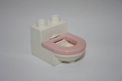 Duplo - WC/Toiletten mit klappbarer Brille - versch. Farben - Einrichtung - Möbel - Badezimmer - weiß-rosa - Möbel