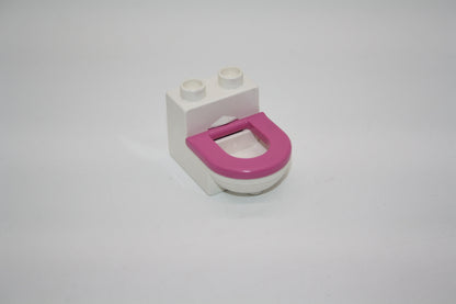 Duplo - WC/Toiletten mit klappbarer Brille - versch. Farben - Einrichtung - Möbel - Badezimmer - weiß-pink - Möbel