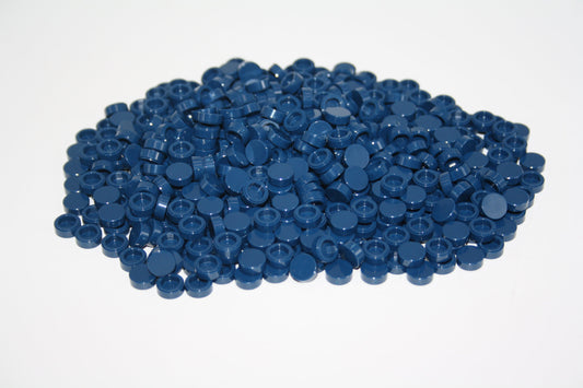 LEGO® - 1x1 Fliese rund/tile round - dunkelblau/dark blue - 98138 - Grünzeug 6x-500x Sparpaket - 500x - Grünzeug