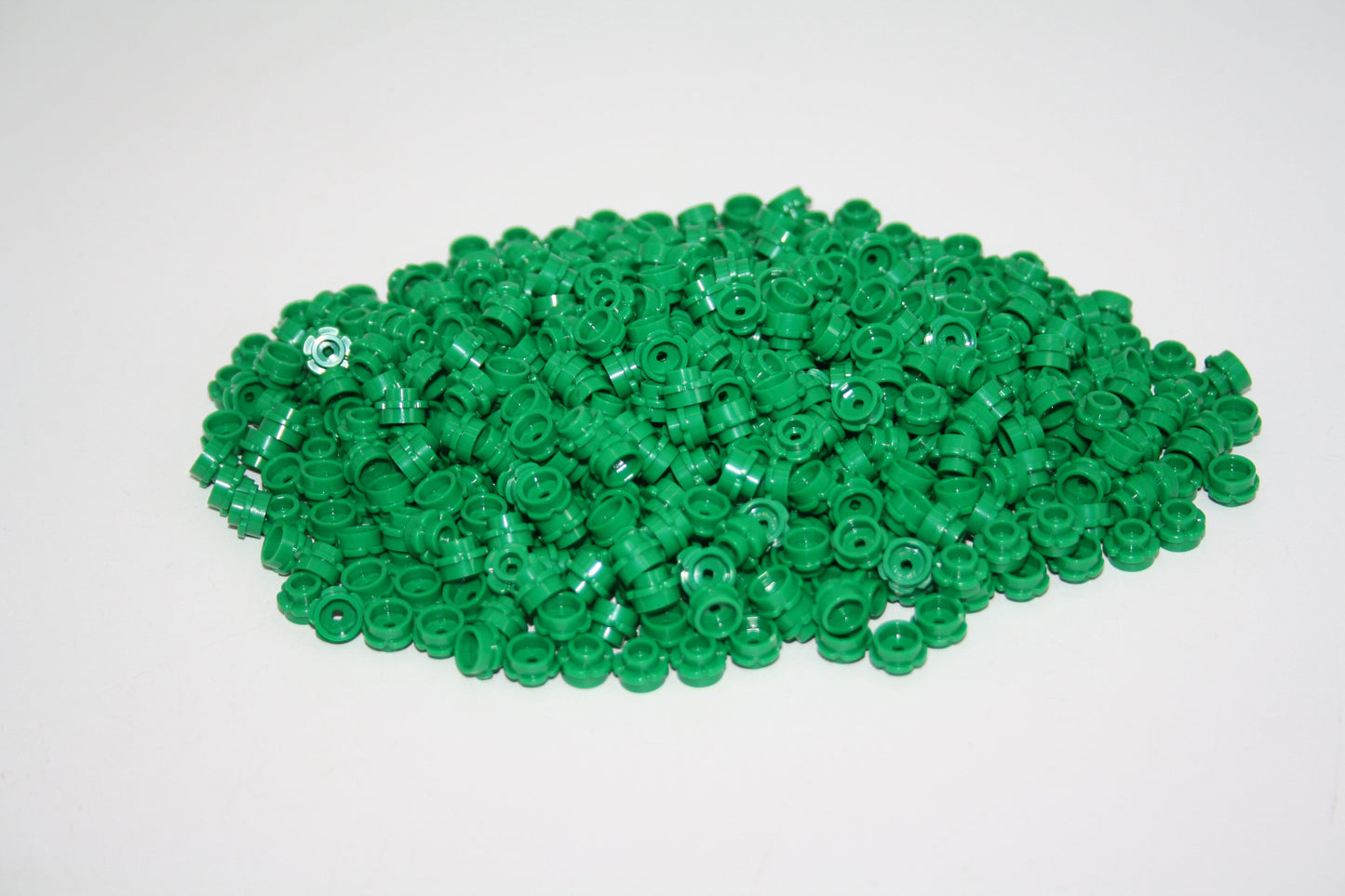 LEGO® - 1x1 Platte rund/ round plate with Flower edge - grün/green - 24866 - Grünzeug 6x-500x Sparpaket - 500x