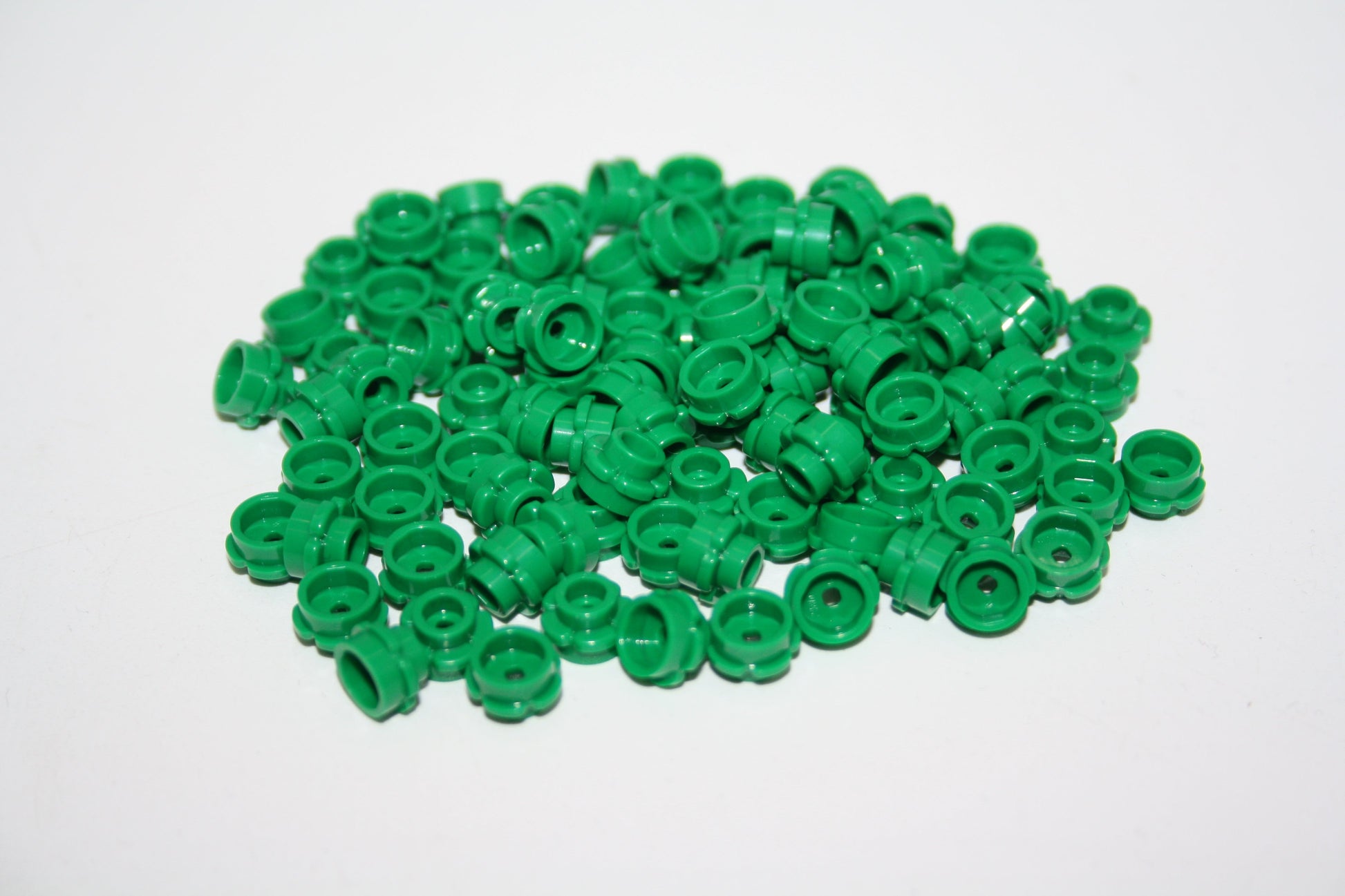 LEGO® - 1x1 Platte rund/ round plate with Flower edge - grün/green - 24866 - Grünzeug 6x-500x Sparpaket - 100x