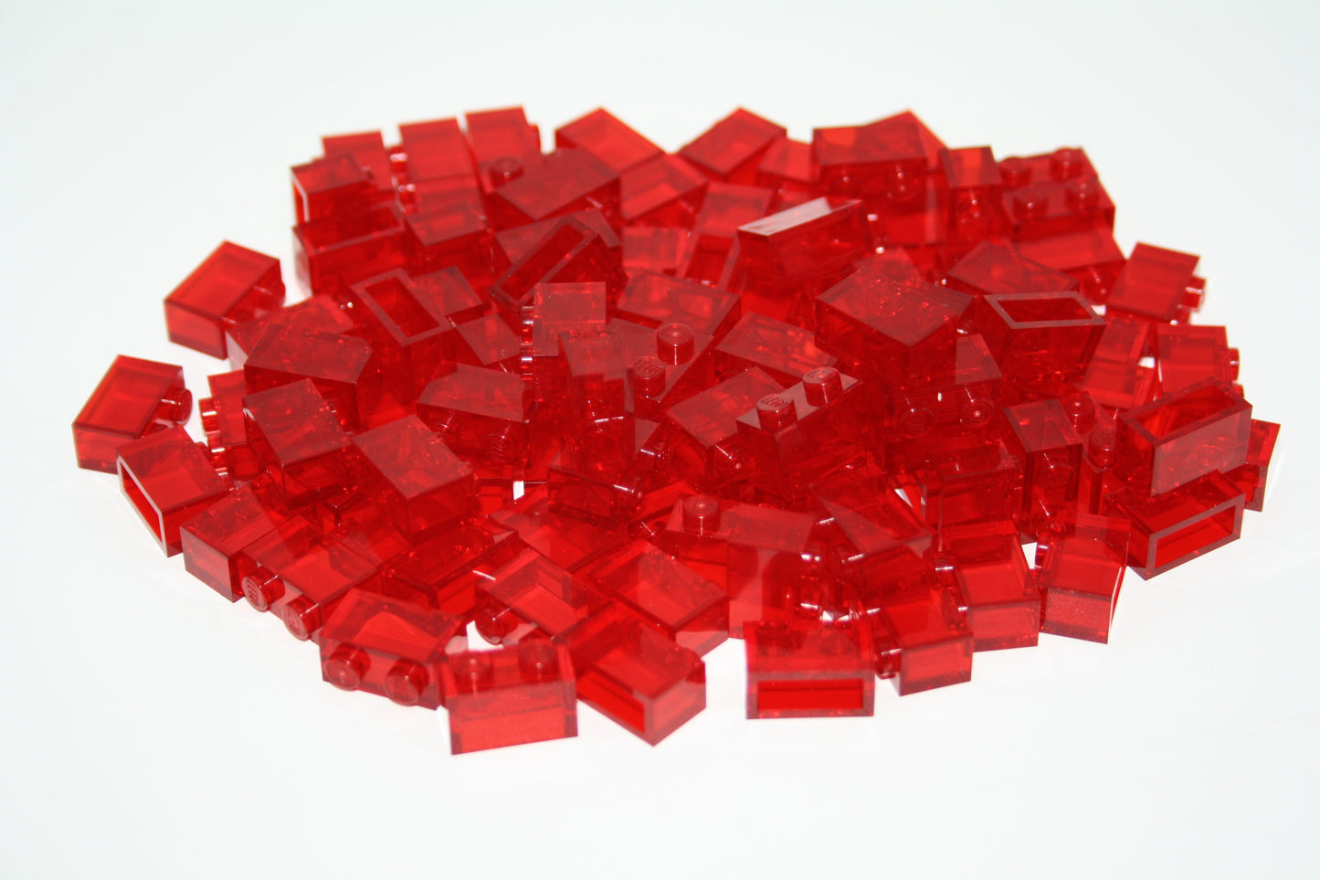 LEGO® - 1x2 Brick/Basic/Basis Stein - rot Transparent - 3004 - 6x-100x Sparpaket - 100x - Steine - Basics