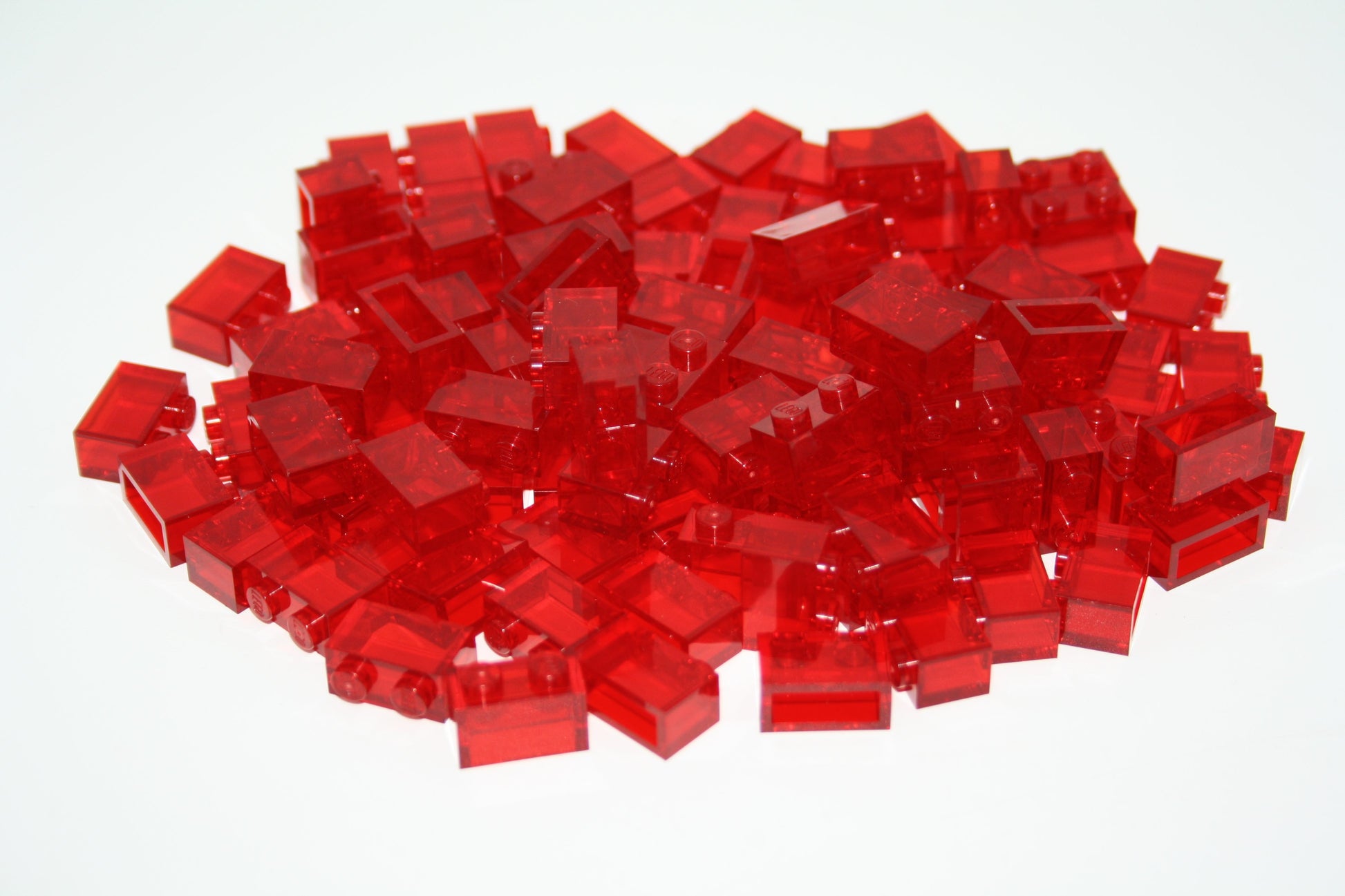 LEGO® - 1x2 Brick/Basic/Basis Stein - rot Transparent - 3004 - 6x-100x Sparpaket - 100x - Steine - Basics