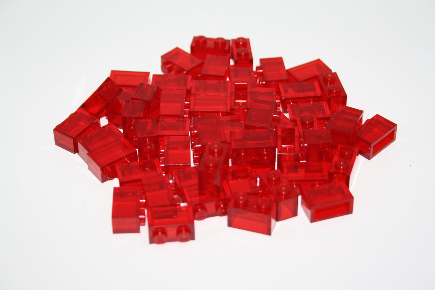 LEGO® - 1x2 Brick/Basic/Basis Stein - rot Transparent - 3004 - 6x-100x Sparpaket - 50x - Steine - Basics