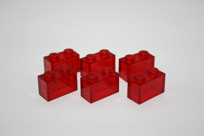 LEGO® - 1x2 Brick/Basic/Basis Stein - rot Transparent - 3004 - 6x-100x Sparpaket - 6x - Steine - Basics