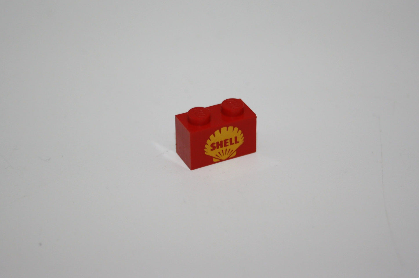 LEGO® - 1x2 Brick - Schell Logo - bedruckt/beklebt - rot - Bedrucktes
