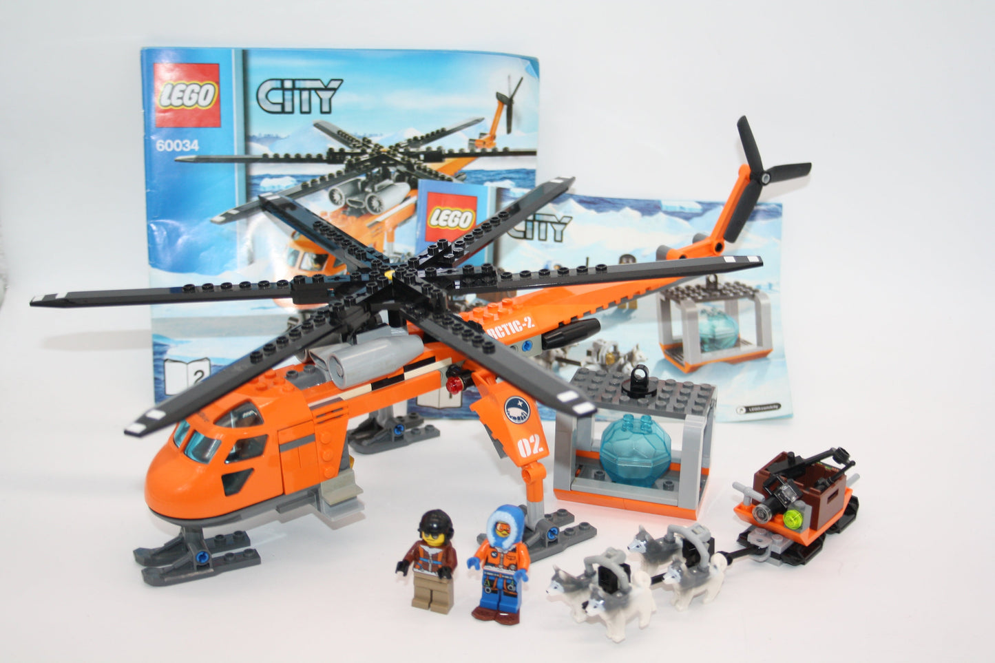 LEGO® City Set - 60034 Arktis-Helikopter mit Hundeschlitten - Arktis Sets - inkl. BA - Arktis