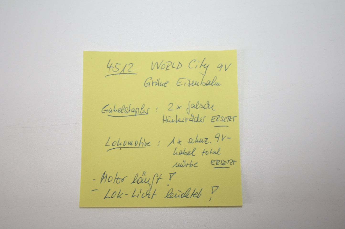 LEGO® Eisenbahn Set - 4512 Güterzug mit Trafo - inkl. BA & Ovp (Unvollständig) - City/System Sets