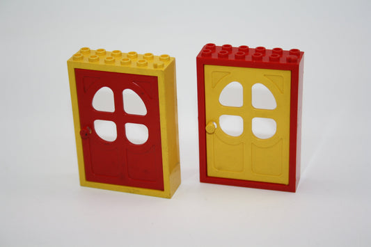 LEGO® Fabuland - Tür m. Kleeblatt Fenstern (2x6x7)- 4071c - versch. Farben - Einzelteile - Accessoires