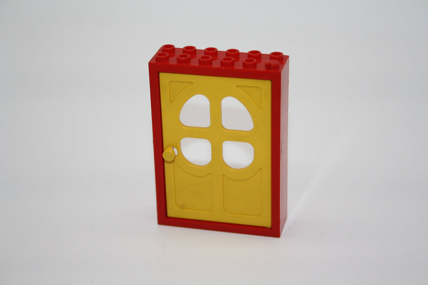 LEGO® Fabuland - Tür m. Kleeblatt Fenstern (2x6x7)- 4071c - versch. Farben - roter-Rahmen/gelbe Tür - Einzelteile