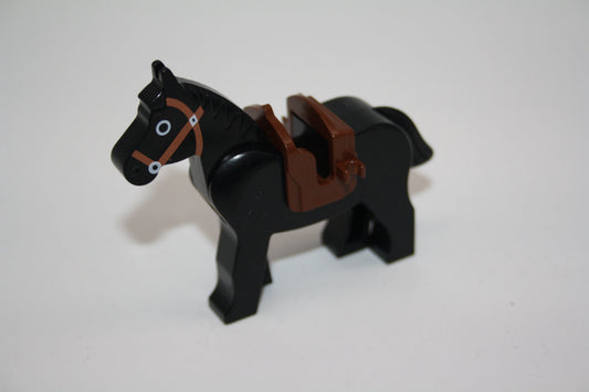 LEGO® - Pferd m. braunem Sattel/Gesattelt - schwarz - 30103 - Tiere - Pferde