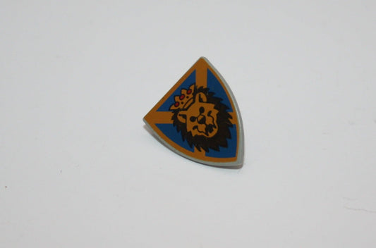 LEGO®- Schutzschild - Schild dreieckig - mit Löwenkopf blau-gelbes Muster - 3846px5 - Rüstung - Accessoires/Zubehör